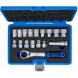 Kiauryminių galvučių rinkinys su terkšle | 10–24 mm | Gear Lock | 17 vnt.