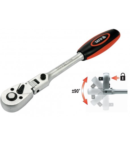 3/8" terkšlė su lanksčia fiksuojama galvute, 72 dantų, 242 mm | YATO