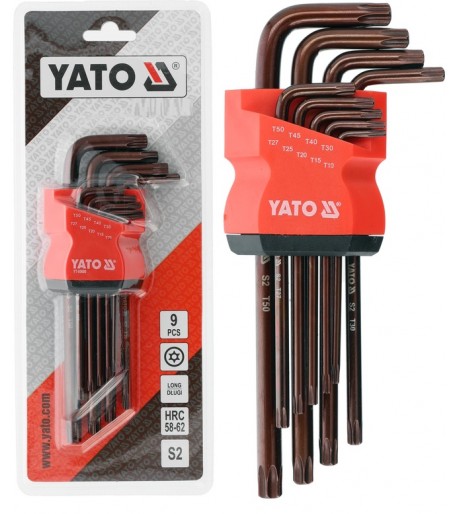 L tipo Torx raktų su skyle rinkinys T10–T50, S2, 9 vnt. | YATO