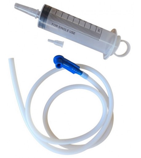 Švirkštas skystam tepalui 100 ml su ilga 120 cm žarnele