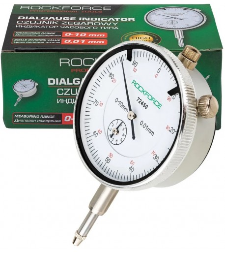 Indikatorinis laikrodis 0–10 mm, 0,01 mm | ROCKFORCE