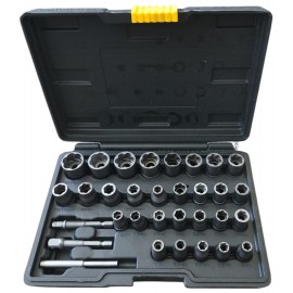 Smūginių galvučių rinkinys sugadintiems varžtams 6–19 mm, 1/4"–3/8", 32 vnt.