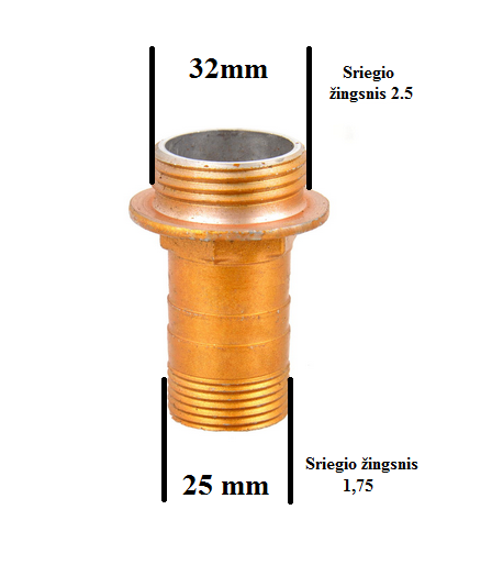 Adapteris žarnai, filtrui