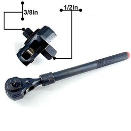 Terkšlė galvutėms dvipusė - teleskopinė 1/2" + 3/8" (stipri)