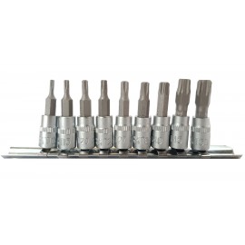 Torx įpresuotų antgalių rinkinys 9 vnt