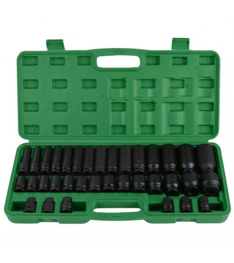 1/2" Galvučių smūginių rinkinys 8-32mm 35vnt.