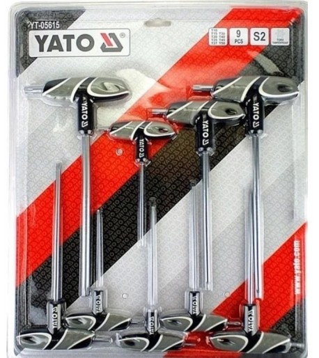 TORX raktų rinkinys su skylėmis (T-formos) 9d. YATO