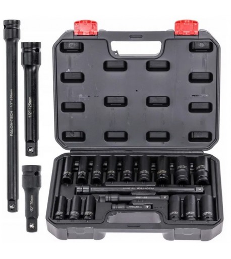 Smūginės galvutės 1/2" 10–24 mm, 18 vnt