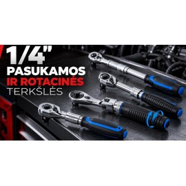 1/4" pasukama rankena terkšlės - rotacinės